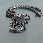 Men's Waves Surfer Necklace  Stainless Steel Silver Pendant