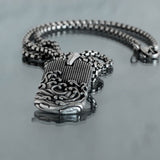 Men's Waves Surfer Necklace  Stainless Steel Silver Pendant
