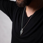 Premium Stainless Steel Silver Arrow Necklace For Men Manntara