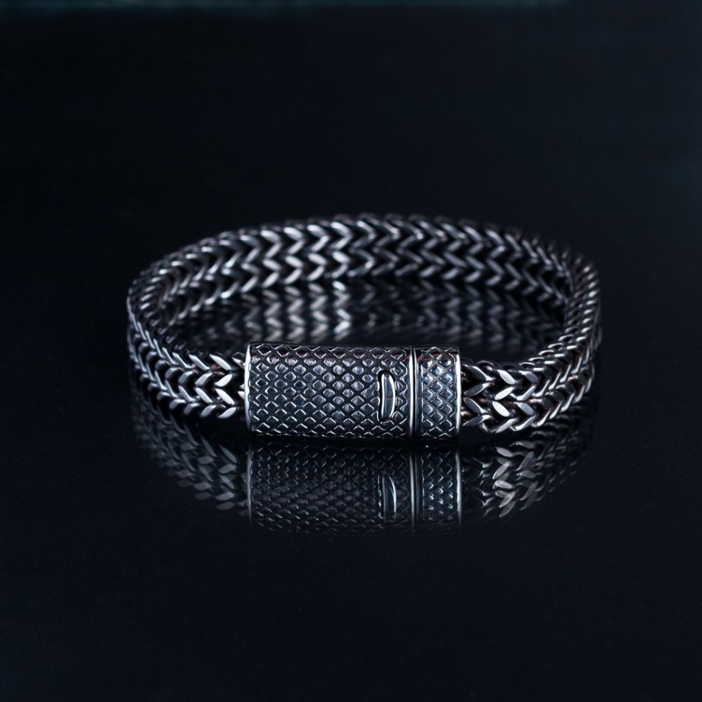 Premium Stainless Steel Silver Cuff Bracelet For Men Manntara