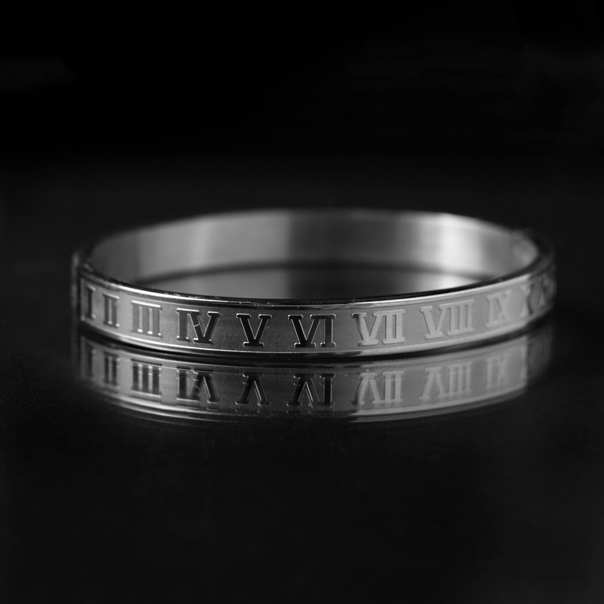 Silver Stainless Steel Roman Designer Bracelet For Men