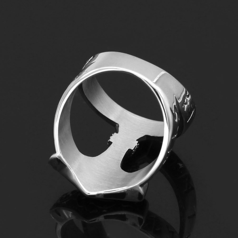 Silver Stainless Steel Thor's Hammer Fashion Ring For Men Manntara