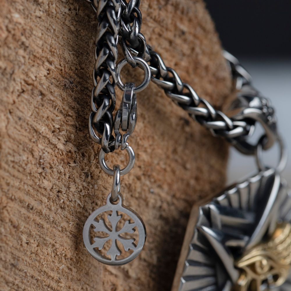 Stainless Steel Horus Eye Hexagon Gothic Pendant For Men  Egyptian Jewelry