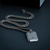Stainless Steel Silver Minimalistic Military Necklace For Men