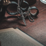 Stainless Steel Silver Viking Stick Necklace For Men