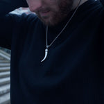 Stainless Steel Silver Wolf Fang Necklace For Men