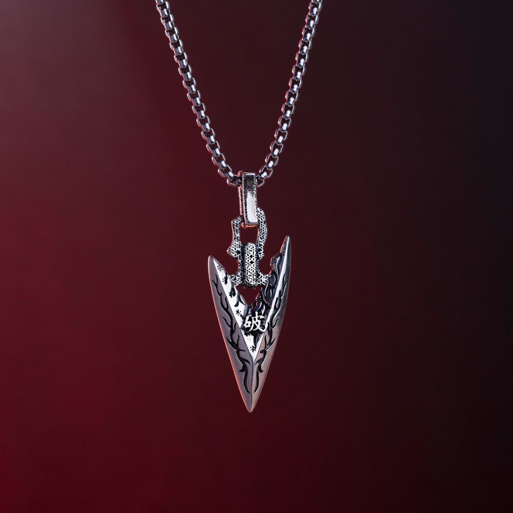 Sterling 925 Silver Arrow Chinese Necklace For Men