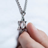 Sterling 925 Silver Star Of David Catholic Necklace For Men