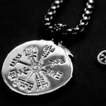 Men's Silver Stainless Steel Norse Valknut Necklace  Viking Pendant Manntara