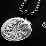 Men's Silver Stainless Steel Norse Valknut Necklace  Viking Pendant Manntara