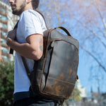 Men's 15-inches Leather Laptop Backpack 
