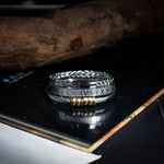 Stainless Steel & Rhodium Silver Bracelet Set For Men