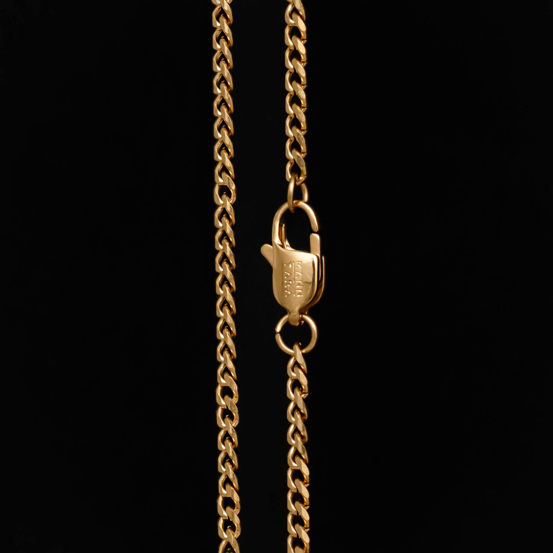 18K Gold Plated 3MM Cuban Link Chain for Men Manntara