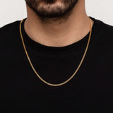 18K Gold Plated 3MM Cuban Link Chain for Men Manntara