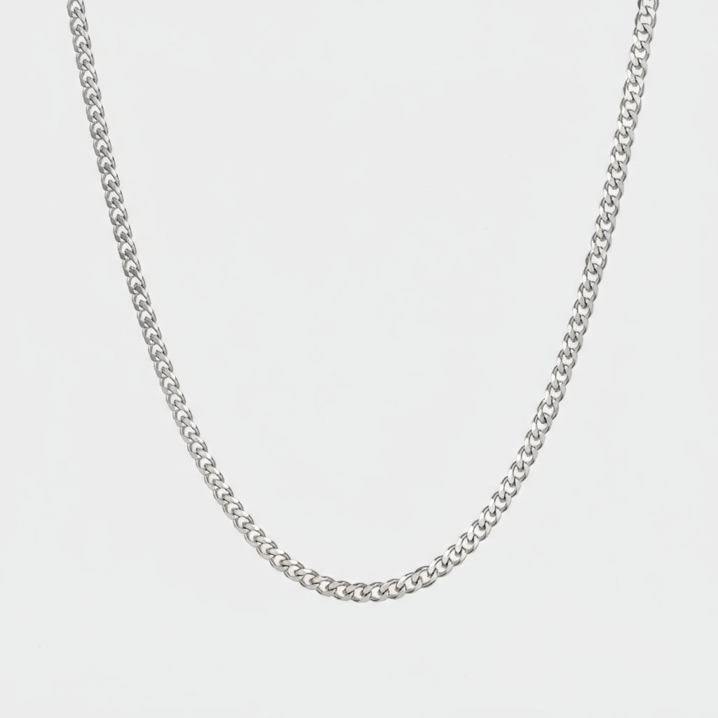 18K Gold Plated 3MM Cuban Link Chain for Men Manntara
