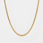 18K Gold Plated 3MM Cuban Link Chain for Men Manntara