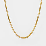 18K Gold Plated 3MM Cuban Link Chain for Men Manntara