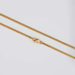 18K Gold Plated 3MM Cuban Link Chain for Men Manntara