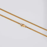 18K Gold Plated 3MM Cuban Link Chain for Men Manntara