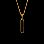 18K Gold Plated Black Onyx Rectangle Necklace for Men Manntara