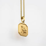 18K Golden Plated Egyptian Sphinx Men's Necklace of Stainless Steel Manntara