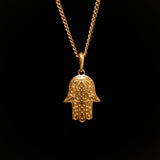 18K Golden Plated Hamsa Necklace of Stainless Steel Manntara