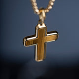 18K Gold-Plated Catholic Cross Necklace of Stainless Steel Manntara