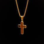 18K Gold-Plated Catholic Cross Necklace of Stainless Steel Manntara