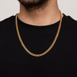 18K Gold Plated 5MM Cuban Link Chain for Men Manntara
