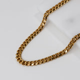 18K Gold Plated 6MM Cuban Link Chain for Men Manntara