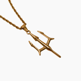 18K Gold Plated Poseidon Trident Men's Pendant of Stainless Steel Manntara