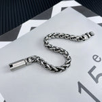 6mm Silver Stainless Steel Chain Biker Bracelet for Men Manntara