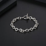 7mm Silver Stainless Steel Chain Bracelet for Men Manntara
