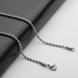 925 Sterling Silver Rope Chain for Men Manntara