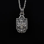 925 Sterling Silver Lion King Head with Crown Necklace Manntara