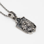 925 Sterling Silver Lion King Head with Crown Necklace Manntara