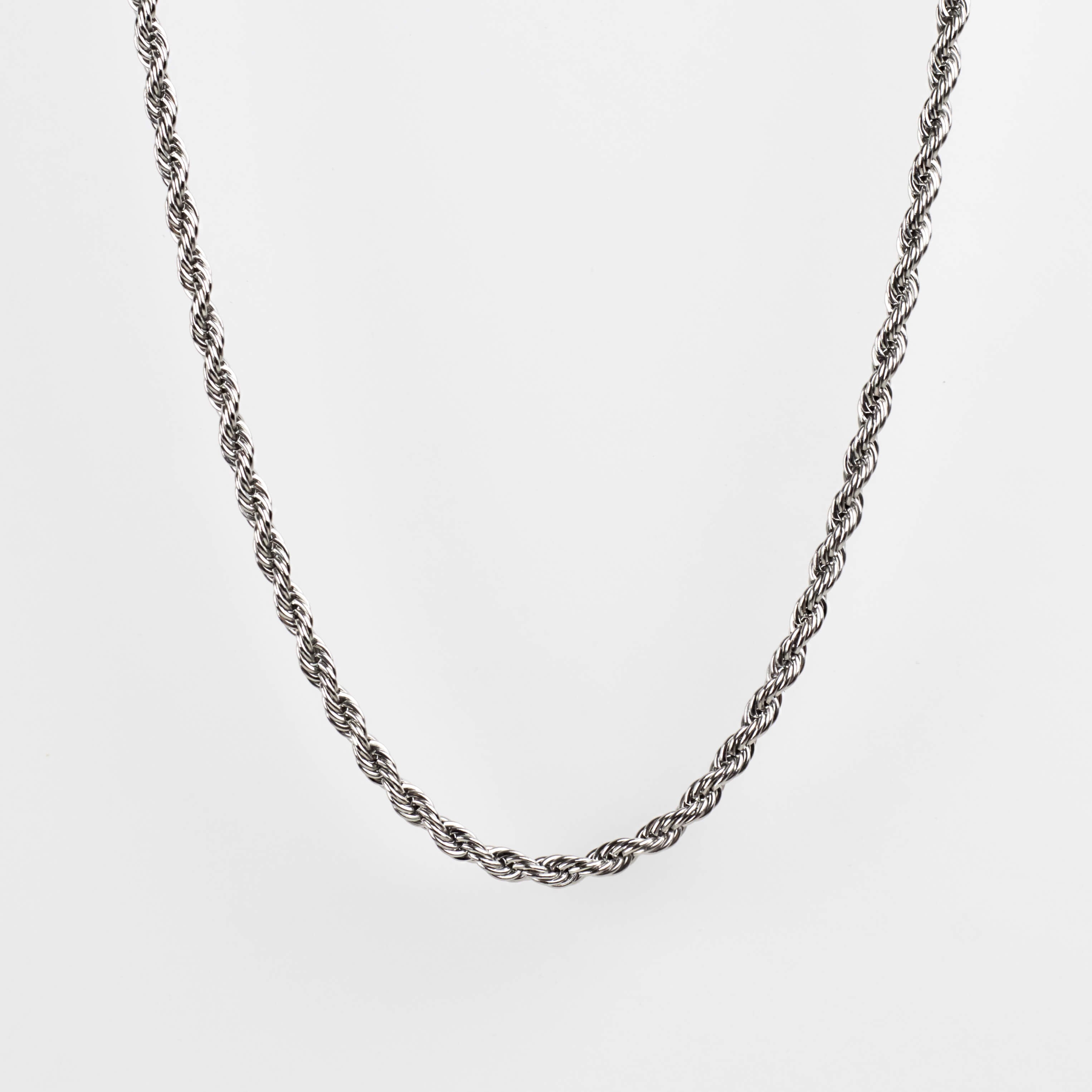 999 Sterling Silver Rope Chain for Men Manntara