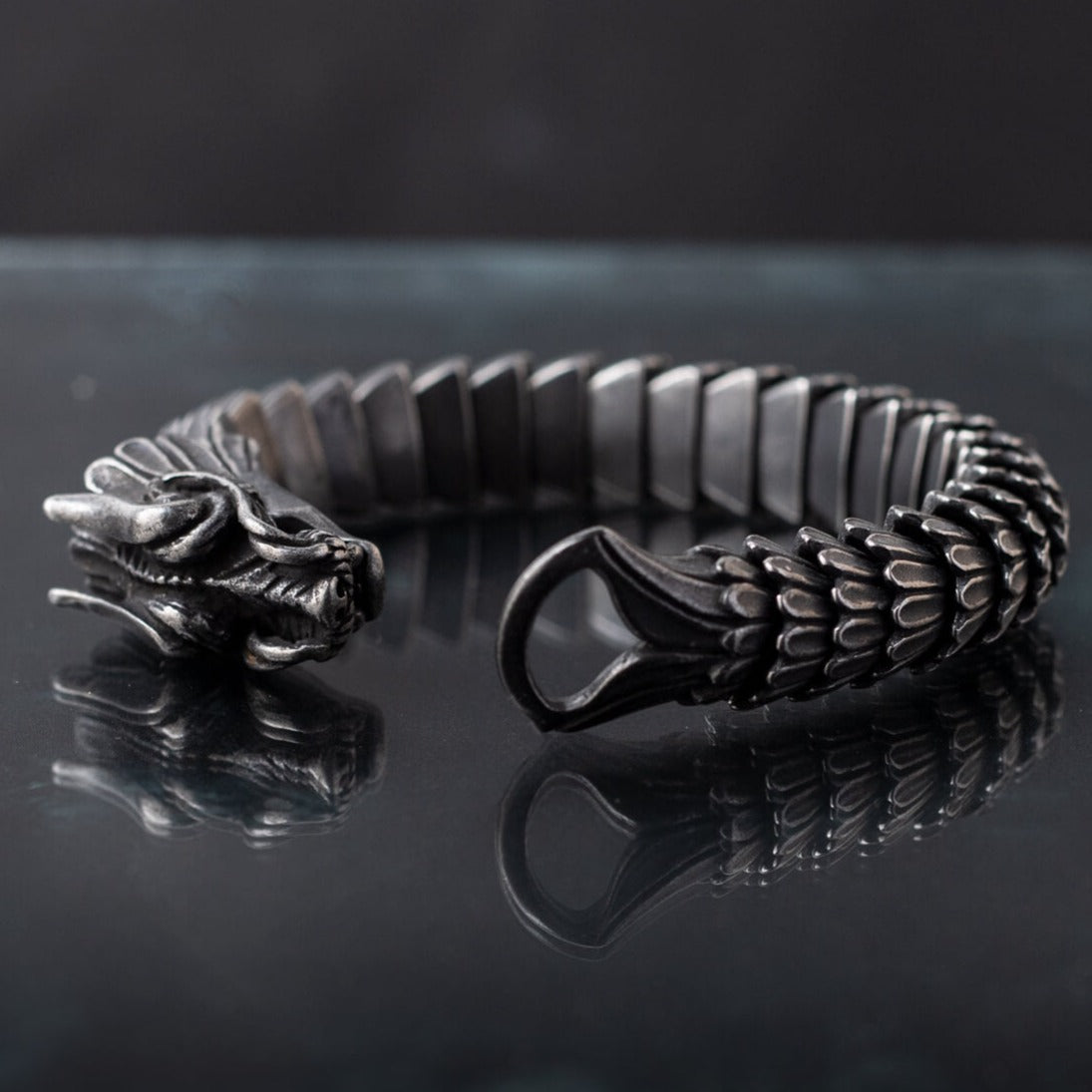 Sterling Silver Dragon Bracelet for Men - Jewelry1000.com | Dragon bracelet,  Mens silver jewelry, Mens sterling silver necklace