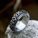 Celtic Viking Runes Men's Ring of Stainless Steel Manntara