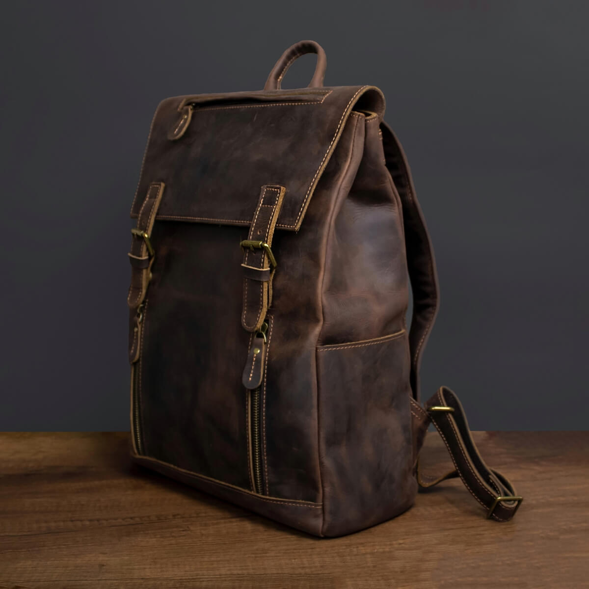 Unisex Crazy Horse Leather Backpack Unisex Crazy Horse Leather Backpack
