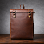Full-Grain Brown Leather Anti-Theft Retro Backpack for Men and Women Manntara