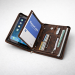 Full-Grain Brown Leather iPad Productivity Case Manntara