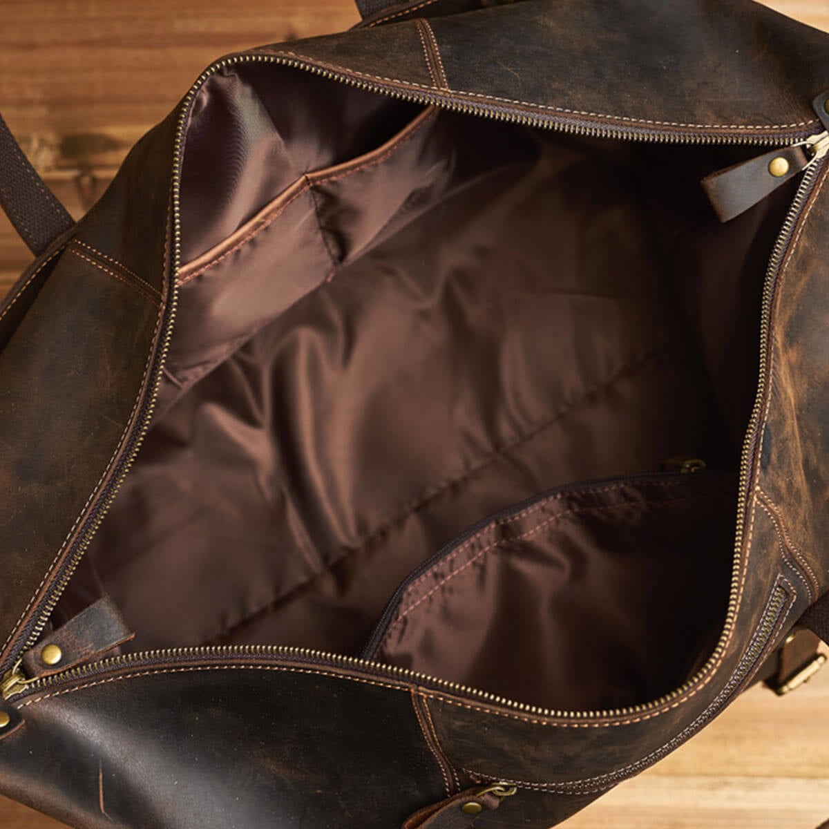 Full Grain Leather Brown Aviator Luggage Travel Duffel Bag For Men Manntara Co