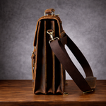 Full-Grain Leather Cowhide Brown Retro Backpack for Men Manntara