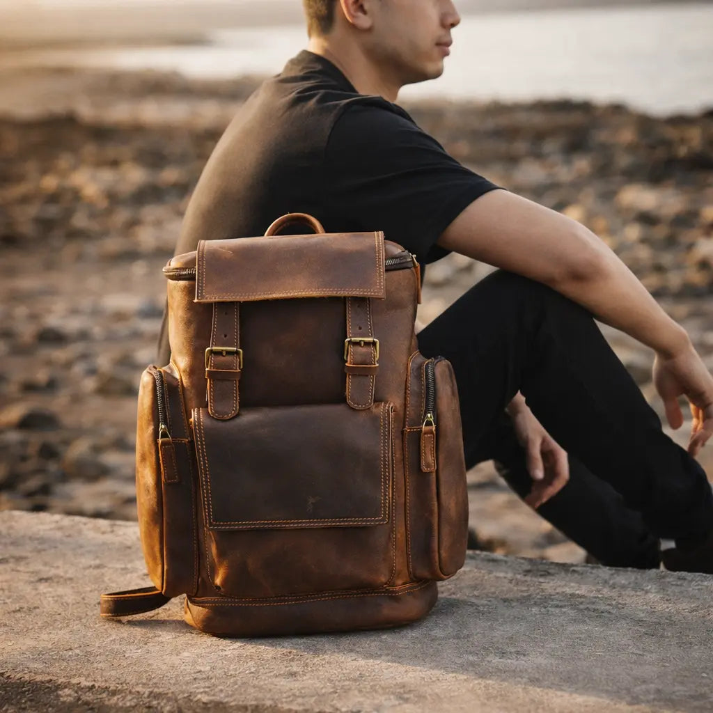 Unisex Leather 15 inch Laptop Backpack Unisex Leather 15 inch Laptop Backpack