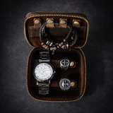 Full Grain Leather Jewelry & Watch Box For Men Manntara