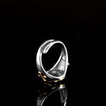 Golden Catholic Praying Hands S925 Silver Adjustable Ring For Men Manntara