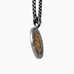 Golden Vegvísir Viking Compass Men's Necklace of Stainless Steel Manntara