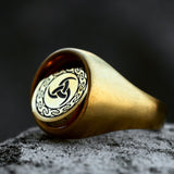 Golden Stainless Steel Yggdrasil Tree of Life Ring for Men Manntara