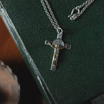 S925 Silver Golden Crucifix Men's Necklace Manntara